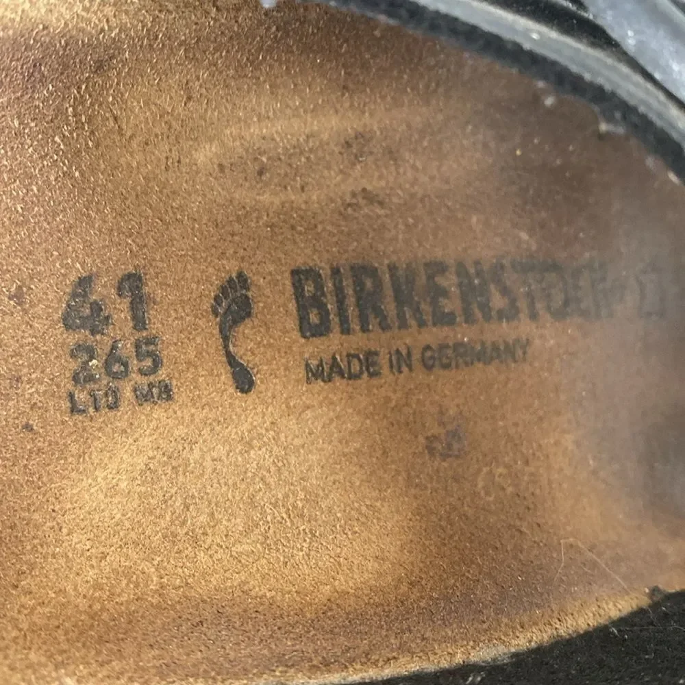 Birkenstock Arizona Birko-Flor Black Leather Sandals US 8-8.5 Boho Coastal Beach
